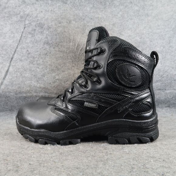 Thorogood Shoes Mens 8.5 Boots Work Comp Toe Leather Zip Lace Up Wide Fit Black main image 6